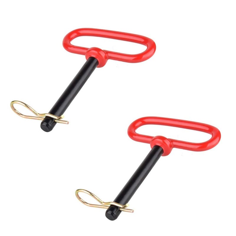 Comonc 5/8" Trailer Pins Red Handle Hitch Pin with Clip Tractor Pins Tow Dolly Hitch Clevis Pin 5/8X5-1/2 ,2PCS - Image 1